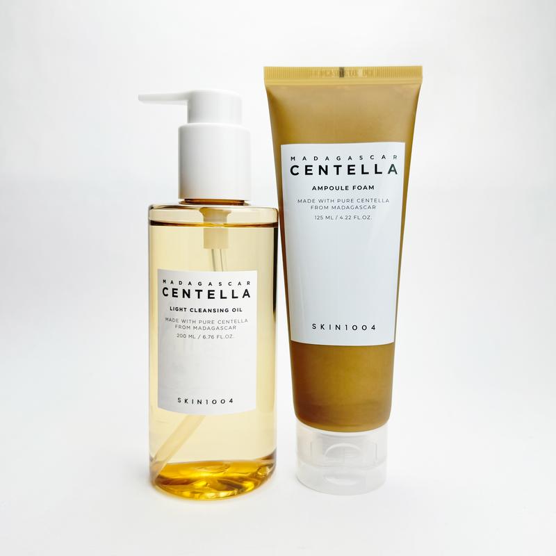 SKIN1004 Madagascar Centella Double Cleansing Duo Set: Centella Light Cleansing Oil & Ampoule Foam