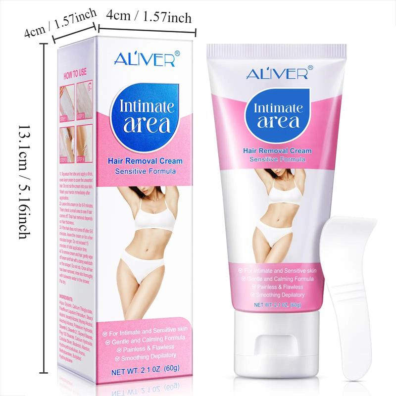 Hair Removal Cream Set, Including 2 Counts Hair Removal Cream and 2 Counts Scraper, Gentle Formula Painless Hair Removal Cream, Suitable for Underarm, Leg, Private Parts