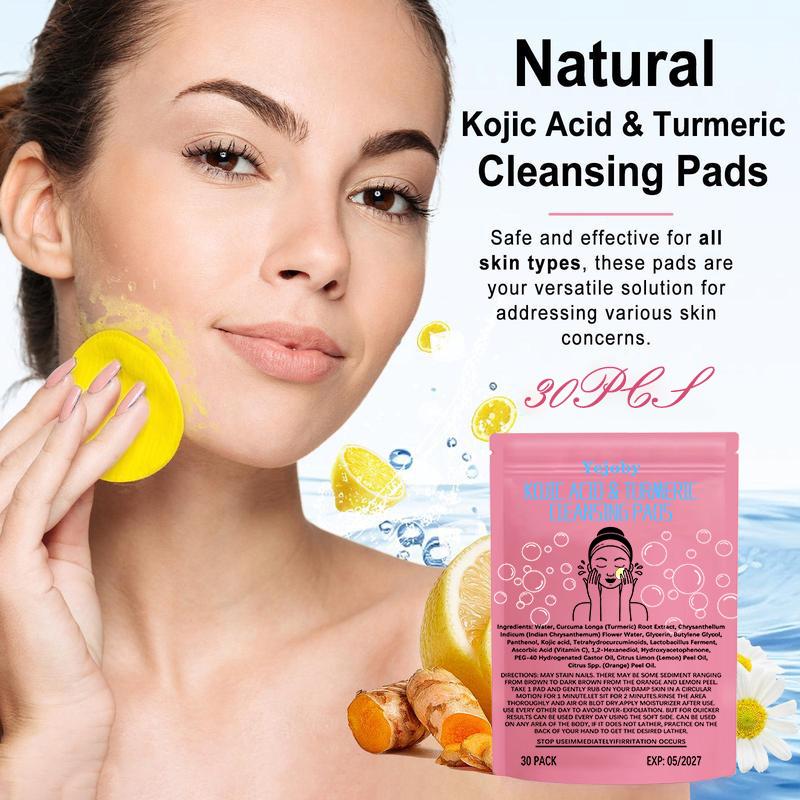 [$17.99 Get 2 Pack] Turmeric Cleansing Exfoliating Pads Facial Cleansing Skincare, cleansing, skin care, cleansing Turmeric Comfort Cleanser Turmeric Kojic Acid Cleansing Exfoliating Pads Facial Cleansing   Foaming Skincare Organic Gentle Smooth Acrylic