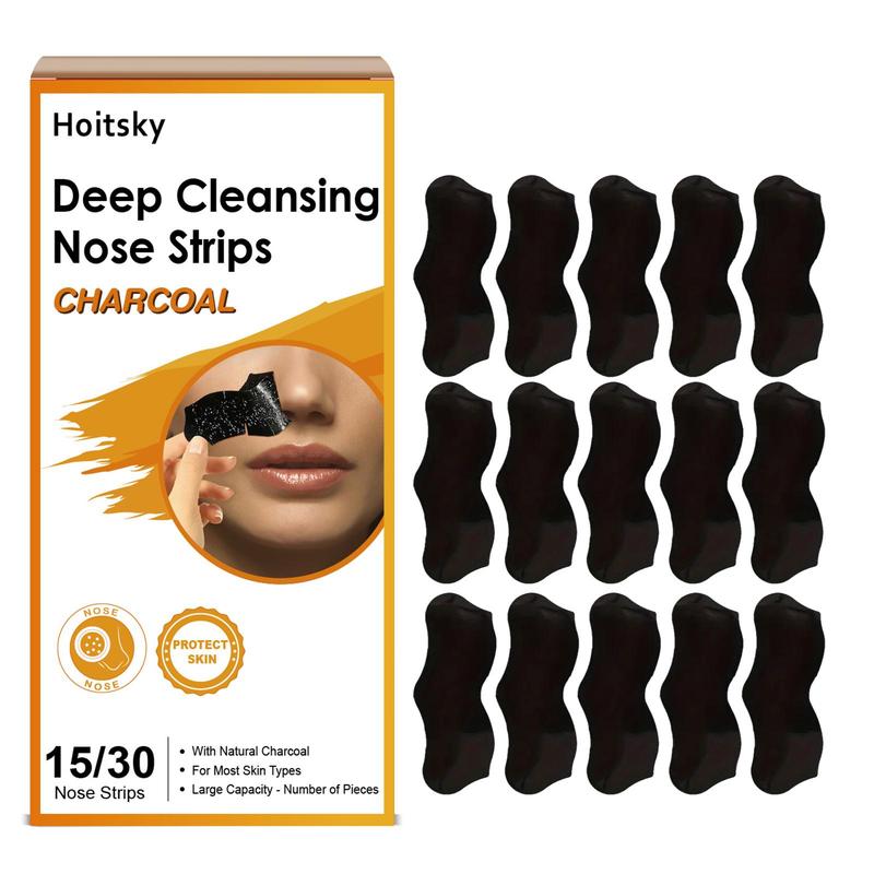 Charcoal Nose Pore Strips, Deep Cleansing Blackhead Nasal Patches, Bamboo Charcoal Oil Absorption Skin Care Nose Mask, Home Spa Facial Care Mask