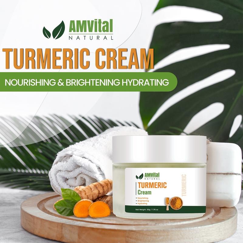 AMVital Turmeric Cream for Radiance - Natural Brightening Moisturizer with Soothing, Hydrating Turmeric Vitamin C Moisturizing Cream