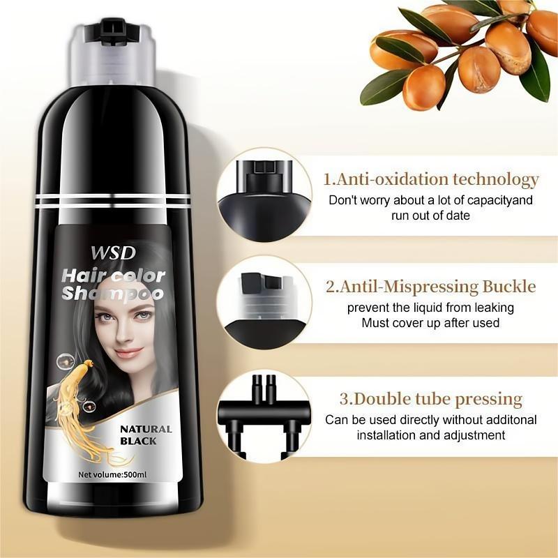 WSD 4 in 1  Hair Color Shampoo - 100% Gray Coverage Various Colors Available,Herbal Ingredients Natural Shampoo,Natural Haircoloring,Plant Haircare,Hair Nutrition