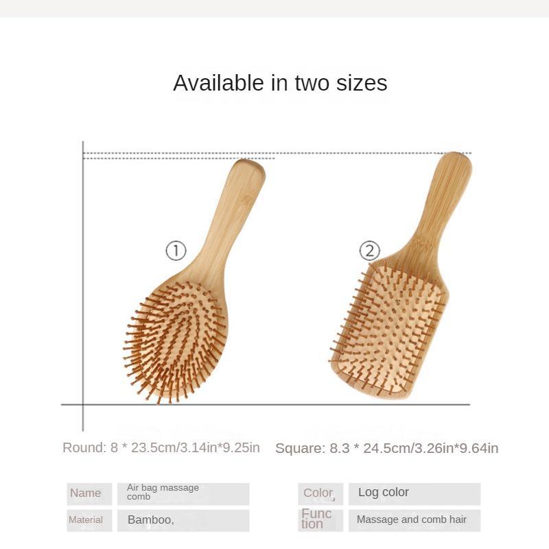 Bamboo Hair Brush, Eco-friendly Air Cushion Massage Comb, Natural Paddle Bamboo Massage Hair Brush For Women And Men