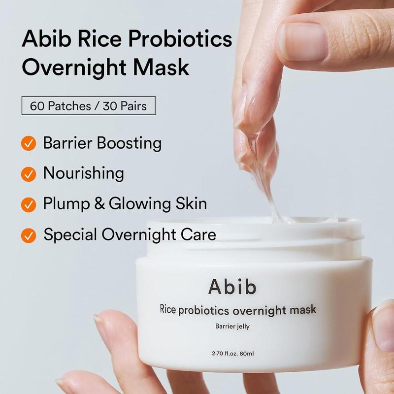 Abib Rice Probiotics Overnight Mask Barrier Jelly 2.70 fl.oz.   80ml Gel Skincare Evening Hydrating Moisture Sensitive Skin Repair