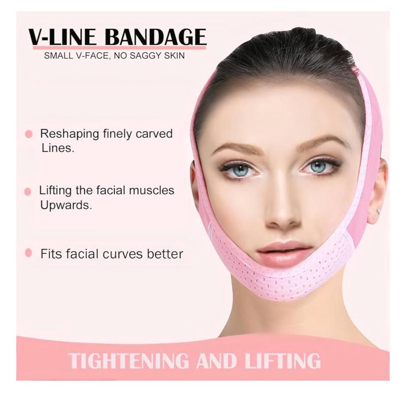 V-Line Chin Strap Adjustable for Sleeping and Jaw Exerciser, Pink