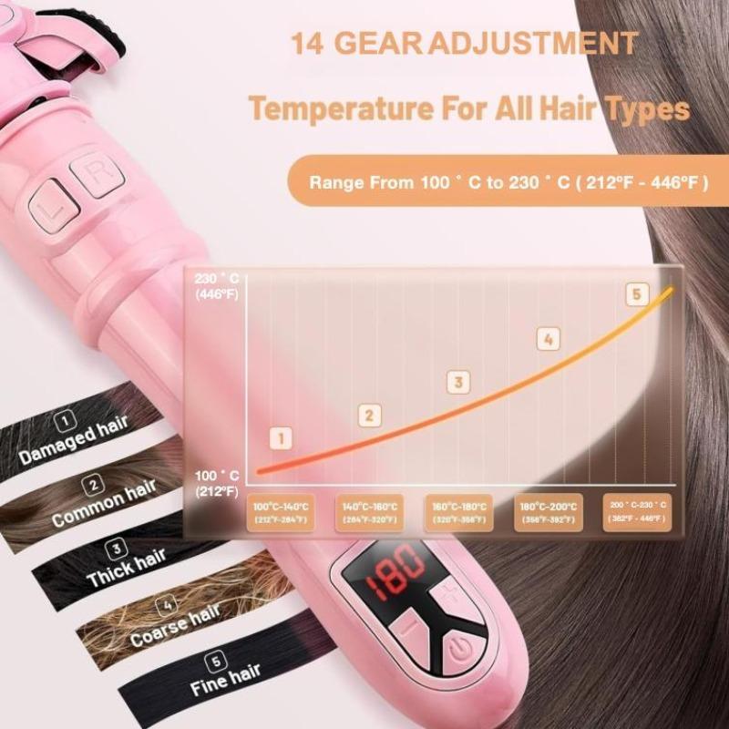 Rotating Curling Iron for Beach Waves, Portable Electric Hair Curler for Christmas Gift, Christmas 2024 1.1 Inch Hair Curling Wand for Long Short Hair, Winter & New Year Gift, Stocking Fillers, Winter Essentials