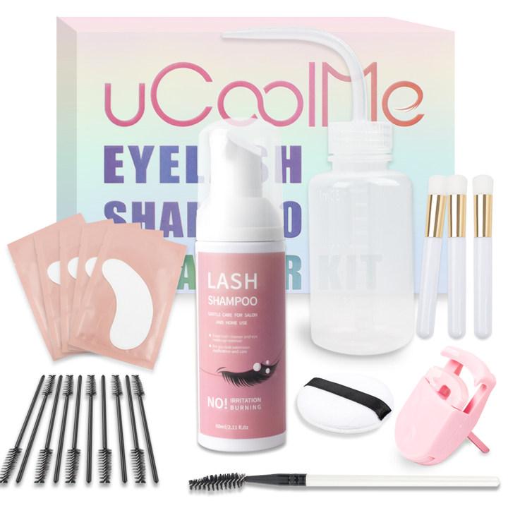 uCoolMe DIY Lash Aftercare Kit | Cleanser Lash Shampoo for Clusters, USB Mini Portable Fan Rechargeable Electric Handheld Air Conditioning Lash Remover Makeup For Girl Beginner Friendly