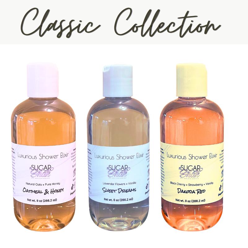 Classic Collection Shower Elixir 9 oz Vegan Friendly Handmade Body Wash gel