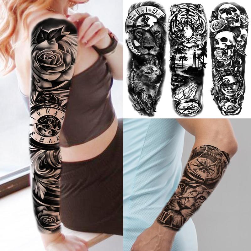 Punk Style Tattoo Sticker, 21pcs set Temporary Tattoo Sticker, Fake Tattoo Sticker, Body Art Sticker for Women & Men, Realistic Tattoo Sticker for Party