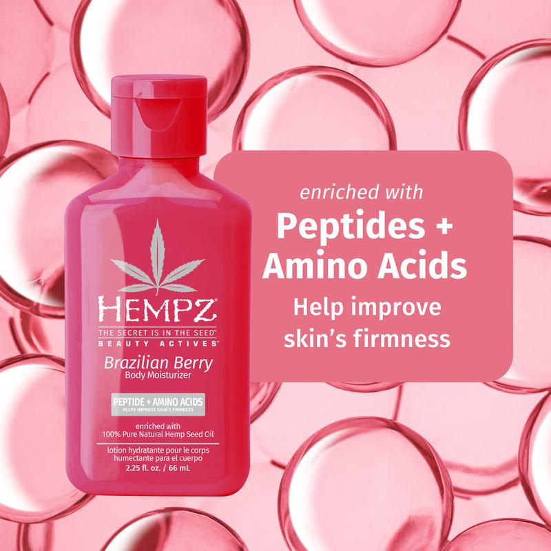 Travel-Size Beauty Actives Brazilian Berry Herbal Body Moisturizer with Peptides + Amino Acids