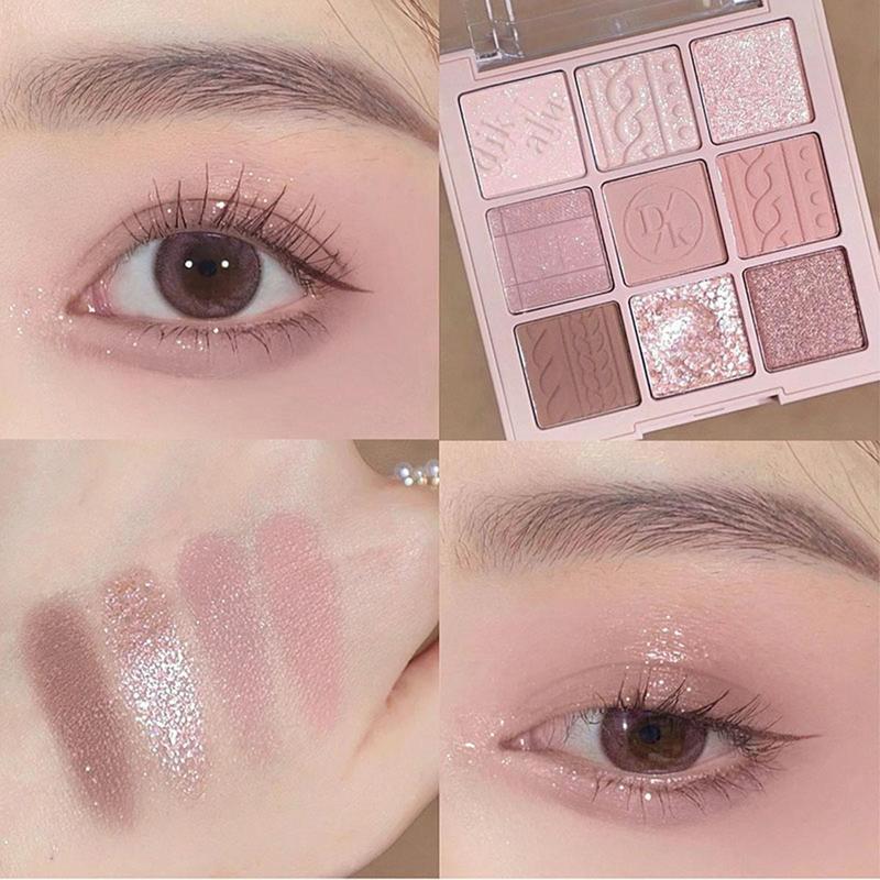 Comfort Long Lasting Makeup Matte Eyeshadow Palette Gift, Cosmetic 9 Color Shimmering Eyeshadow Set Stage, Wedding, Festival & Daily Use, Christmas Gift