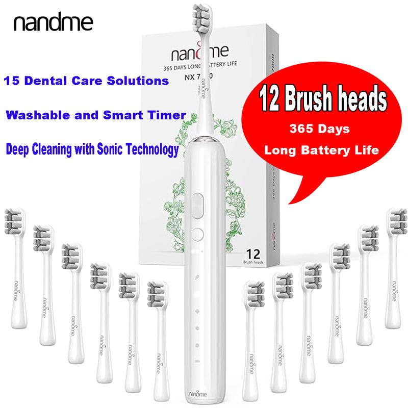 Sonic Electric Toothbrush for Adults - 12 Brush Heads 3 Hours Charge for 360 Days Waterproof Oral electric toothbrush Daily Electrical Cleansing