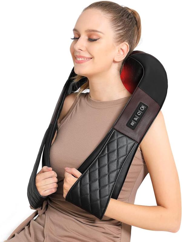 Shiatsu Neck and Shoulder Massager - Back Massager with Heat, Deep Kneading Electric Massage Pillow for Neck, Back, Shoulder,Foot,Body,Best Gifts for Parents,Best gift of Christmas and Christmas surprise.