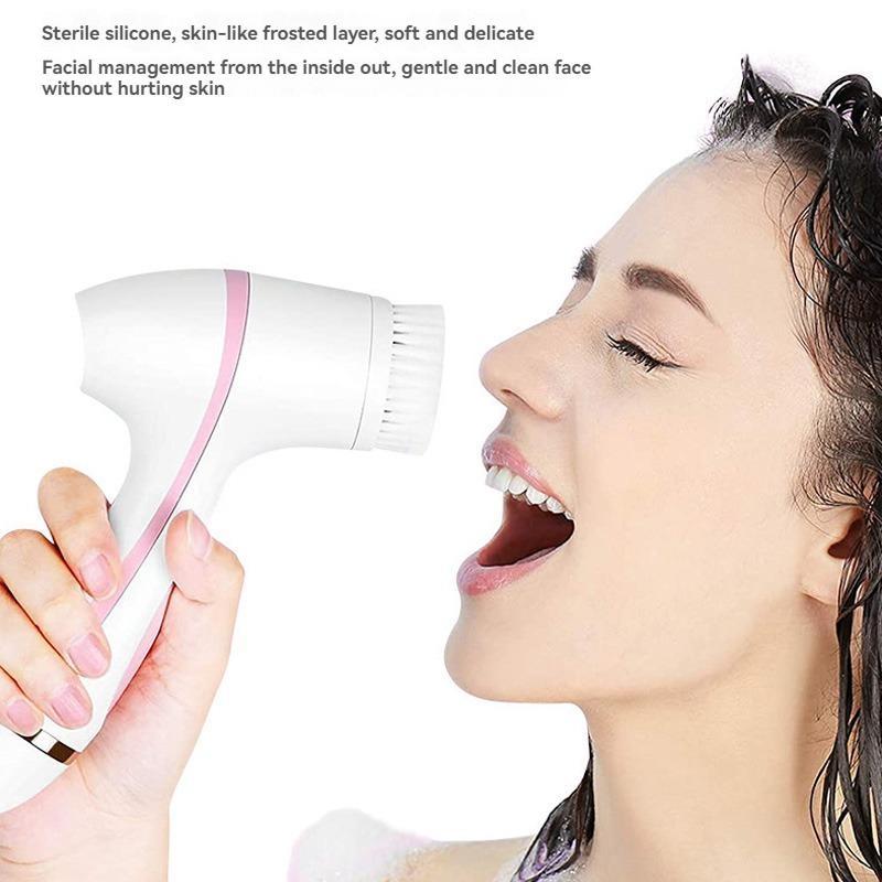 3 in 1 Electric Facial Cleansing Brush, USB Rechargeable Facial Cleansing Tool with Replacement Head, Facial Cleansing Machine for Women, 3-in-1 Facial Cleaning Brush for Women Skincare