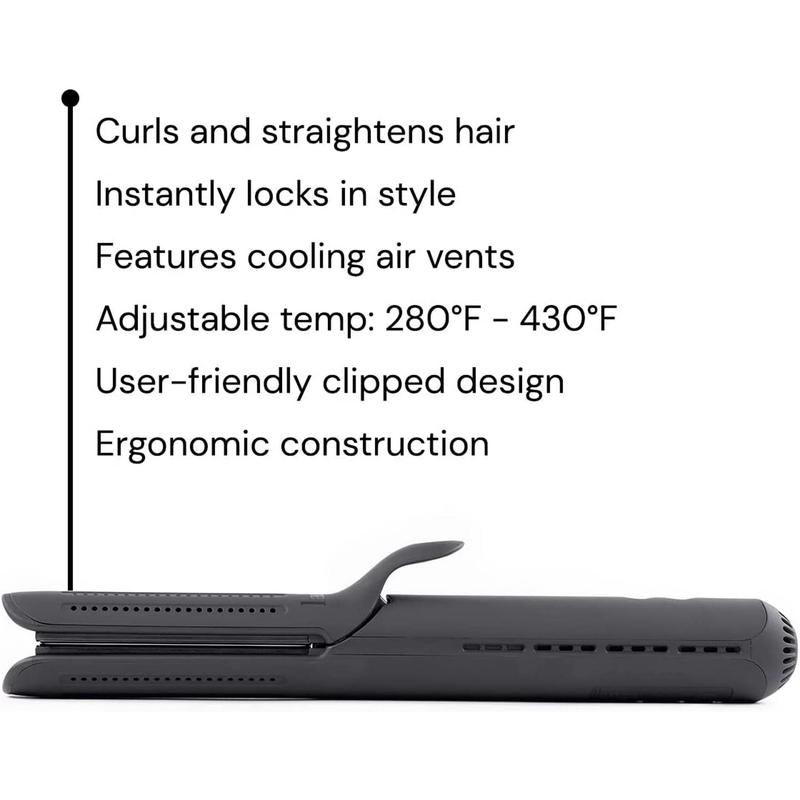 L'ange Hair Le Duo 360 Airflow Styler, Titanium Flat Iron Hair Straightener (Blush)