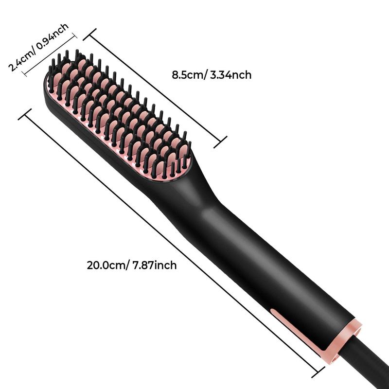 Electric Hair Straightener, Non-slip Design Hair Straightening Brush with Double Side Titanium Plates, Professional Hair Styling Tool for Home & Salon Use