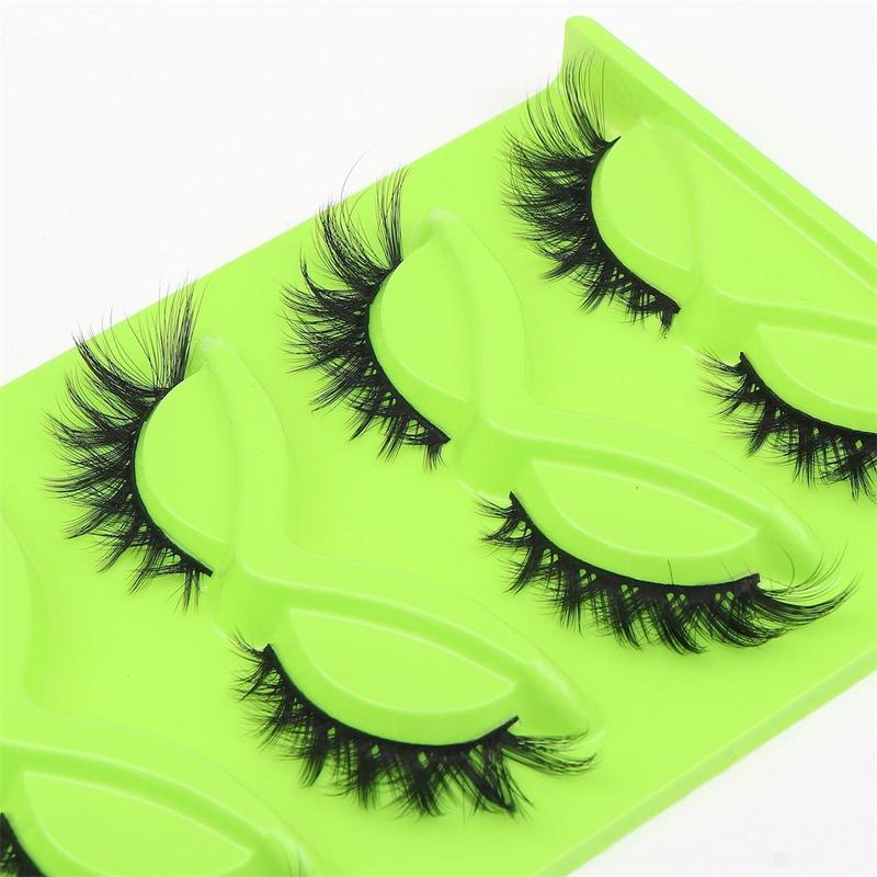 Fluffy False Eyelashes, 5 Pairs box Wispy Cat Eye Look Faux Strip Lashes, Natural Curling Eye Makeup Lashes for Women & Girls Eye Makeup Enhancement, Christmas Gift