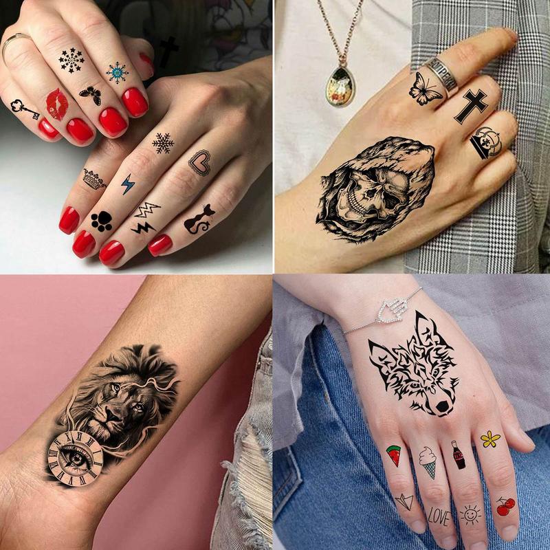 Animal Pattern Temporary Tattoo Sticker, 60pcs set Fake Tattoo Sticker, Body Art Sticker for Women & Men, Realistic Tattoo Sticker for Arms, Neck, Ankle, Legs, Painless Body Art Decoration