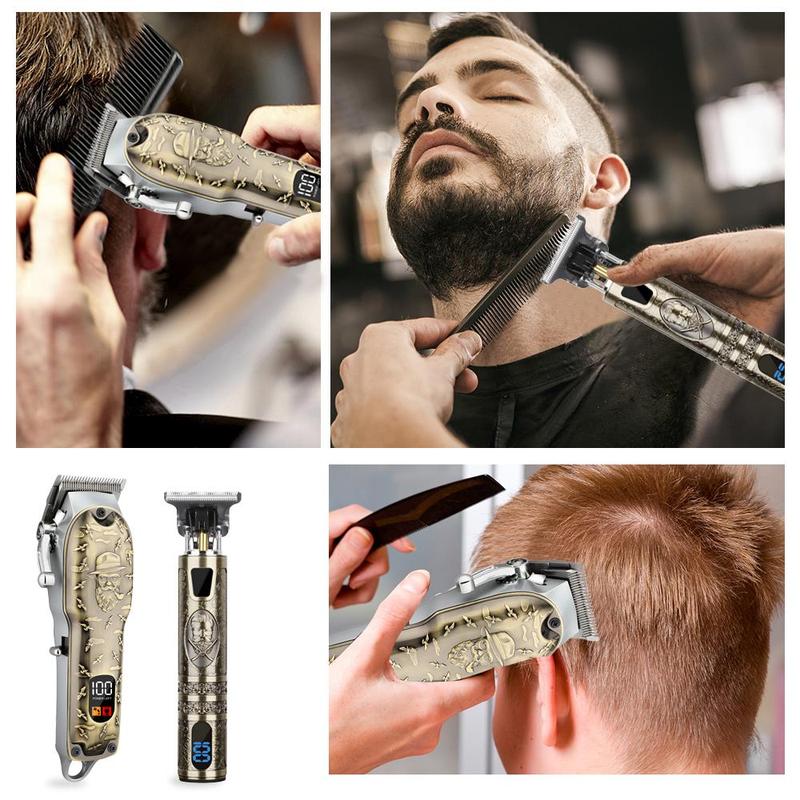 Professional Hair Barber Clippers, 1 Box Cordless Clipper with LED Display for Hair Cutting, Hair Cutting Machines, Mens Hair Clipper and Trimmer Kit for Barber, Christmas Gift, Barber Kit