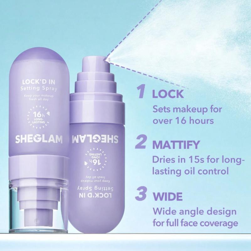 SHEGLAM Lock'D In Setting Spray for Non-Greasy Makeup - Mattifying Effect and Long-Lasting Oil Control Spray - Cosmetic