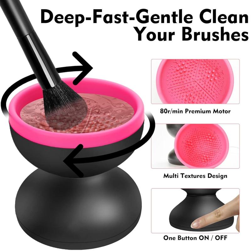 USB Powered Electric Makeup Brush Cleaner, Portable Rechargeable Molded Brush Cleaning Machine, Makeup Brush Cleaning Tool, Summer Gift