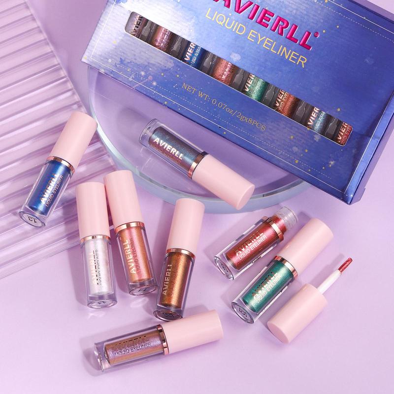 Long-lasting Waterproof Liquid Eyeshadow, 8pcs set Colorful Shimmering Glitter Liquid Eyeshadow, Easy To Apply, Eye Makeup Gift Set