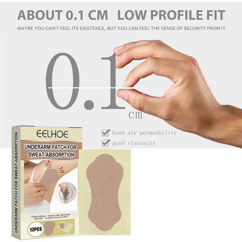 12pcs Underarm Sweat Absorbing Patch, Invisible Long-lasting Patch, Ultra-thin Summer Anti-perspirant Pad