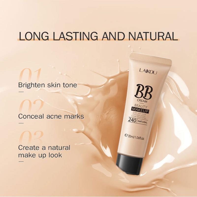 Long-Wearing BB Cream, Hydrating Concealer BB Cream, Lightweight and Smooth Makeup Foundation, Moisturizing Sunscreen, Facial Color Correcting Cream