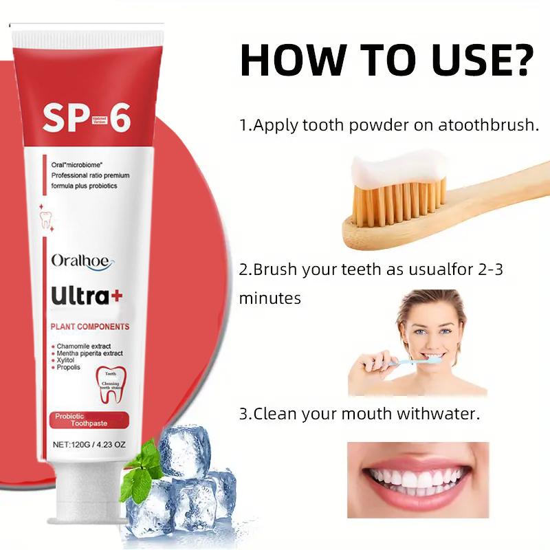 SP-6 red toothpaste, containing peppermint extract, to meet your daily use, 120g each