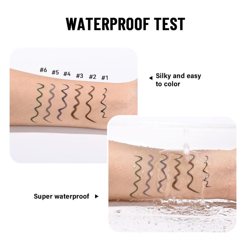 Longlasting Eyeliner, 6 Counts Waterproof Smudge-proof Eyeliner with Sharpener, Easy To Apply for Eye Makeup, Professional Daily Makeup Accessories