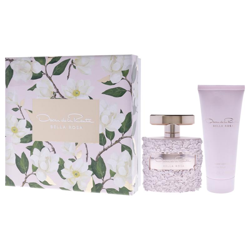 Bella Rosa by Oscar De La Renta for Women - 2 Pc Gift Set 3.4oz EDP Spray, 3.4oz Body Lotion