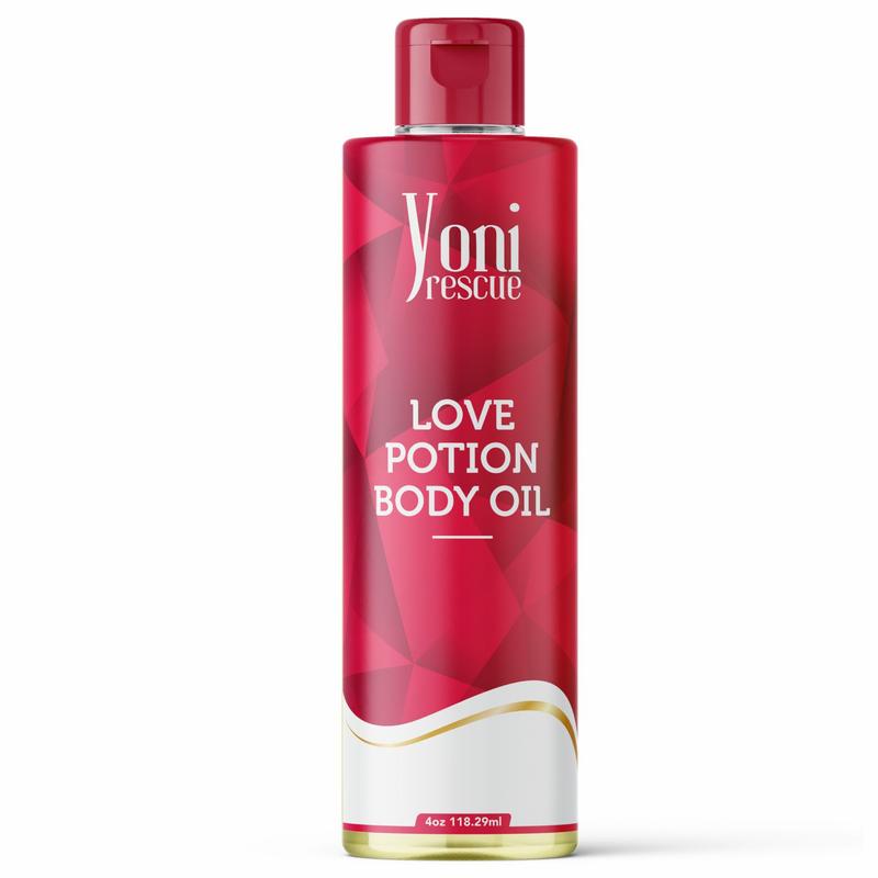 Love Potion Body Oil, 4oz, with Apricot, Jojoba, Avocado Oils & Vitamin E Oil, Fast-Absorbing, Nourishes and Hydrates Skin, Skin Repair, Body Care, Ideal for All Skin Types, Jasmine & Saffron Fragrance Moisturizer by Yoni Rescue