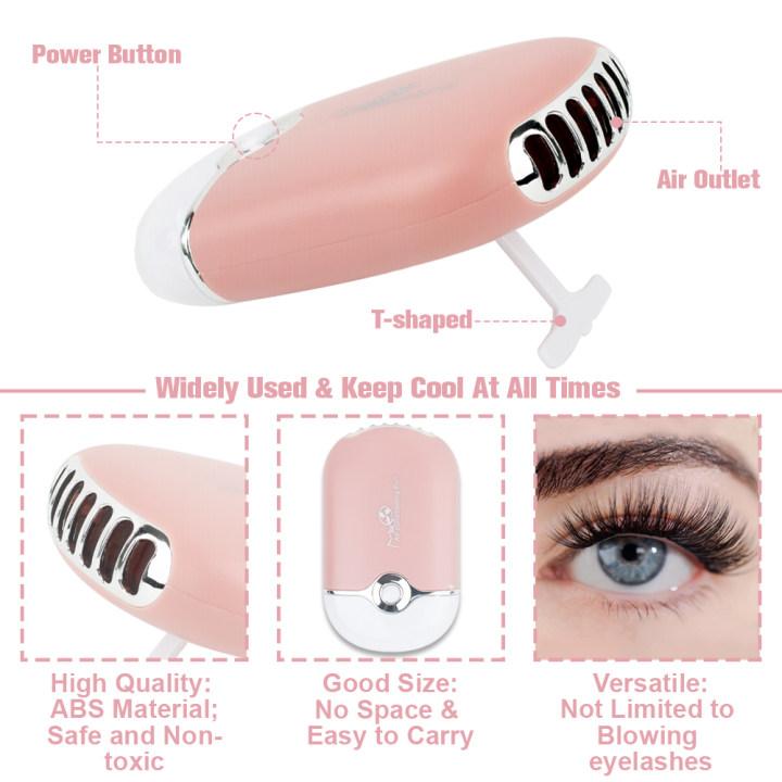 uCoolMe DIY Lash Aftercare Kit | Cleanser Lash Shampoo for Clusters, USB Mini Portable Fan Rechargeable Electric Handheld Air Conditioning Lash Remover Makeup For Girl Beginner Friendly