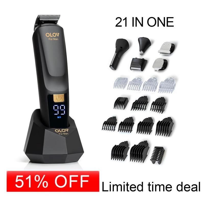 OLOV Men's All-purpose Grooming Three-piece Set | Shaving, trimming, and balding are all done in one stop. The ultimate equipment for men's style