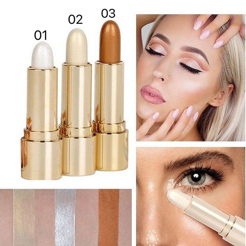 Cosmetic Shimmer Stick, Highlighter Stick, Long Lasting Glitter Makeup Pen, Eye Brightener High-gloss Eyeshadow Pen, Lying Silkworm Eye Brightener Stick