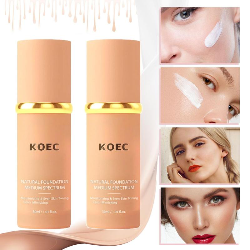 4 In 1 Liquid Foundation, Oil-Free Soft Matte Long-lasting Concealer Moisturizing Base Suitable for Any Skin Type