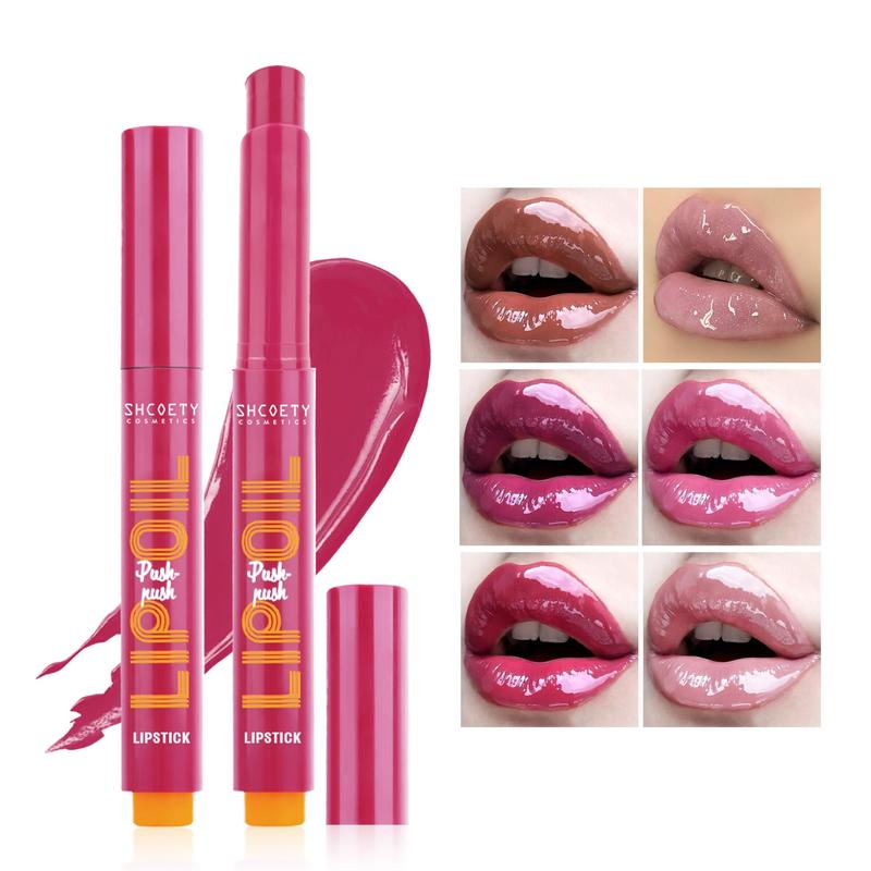 Nourishing Tinted Lip Gloss, 1 Count Moisturizing Glossy Lip Glaze Stick, Lip Stain, Lip Balm, Plumping Lip Oil Lip Stick for Girls & Women