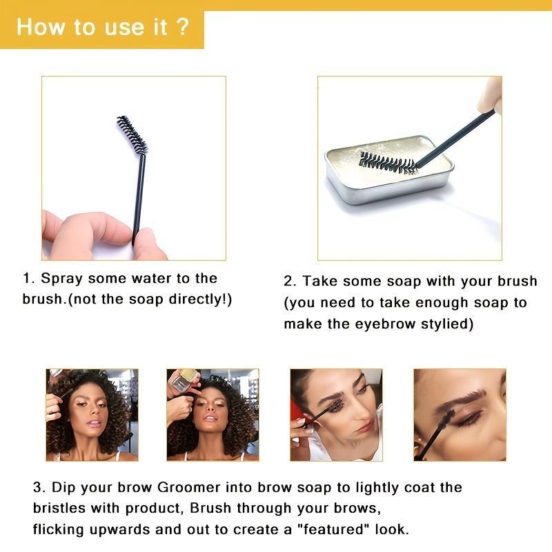 Eyebrow Gel with Brush, 4 Counts Long Lasting Eyebrow Gel, Waterproof Eyebrow Styling Gel, Eye Brow Makeup Tool for Women