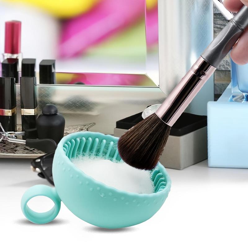 Silicone Makeup Brush Cleaning Bowl, 1 Count Makeup Brush Drying Holder, Makeup Brush Cleaning Tool, Cosmetic Brush Cleaning Bowl, Christmas Gift