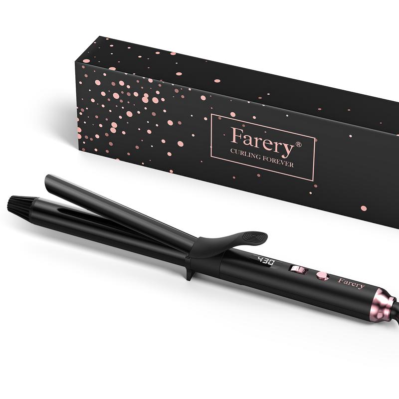 Farery Long Barrel Curling Iron 1 Inch, 11 Adjustable Temp, Include Clips & Silicone Pad