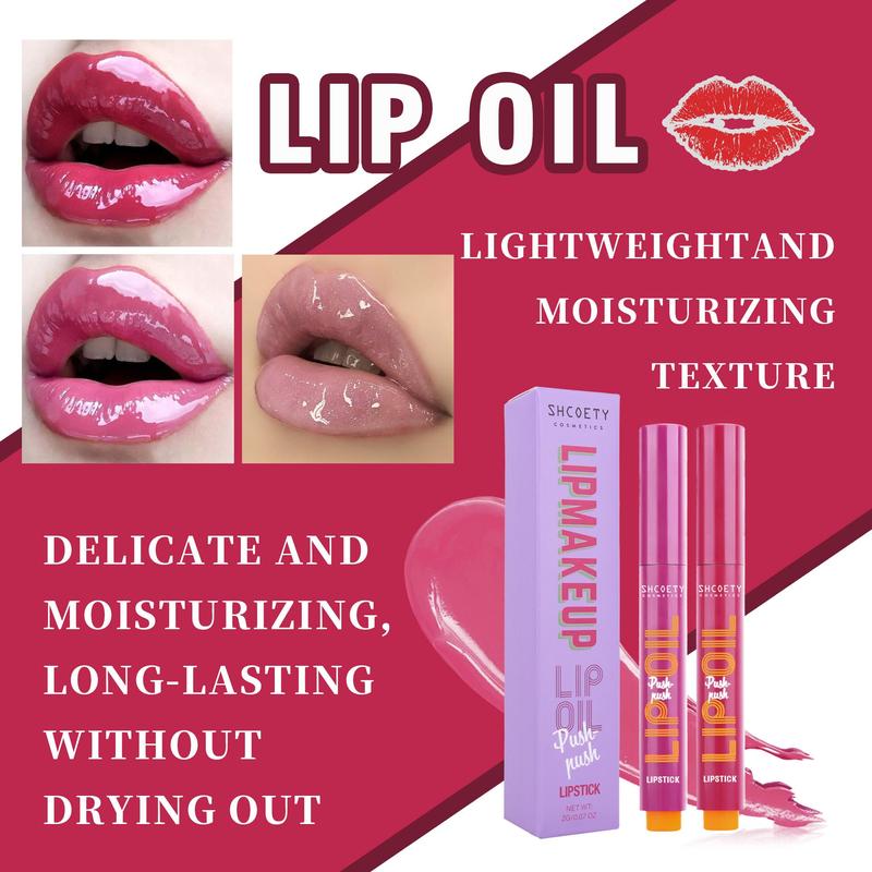 Nourishing Tinted Lip Gloss, 1 Count Moisturizing Glossy Lip Glaze Stick, Lip Stain, Lip Balm, Plumping Lip Oil Lip Stick for Girls & Women