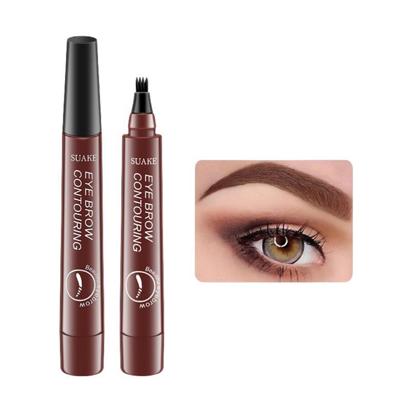 4-tip Eyebrow Pencil, 1 Count Waterproof Long Lasting Eyebrow Pencils, Brow Shading & Filling Tools for Beginners, Christmas Gift