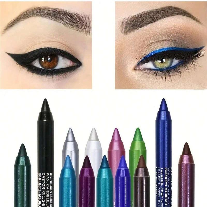 14 Color Eyeliner Shades Pen, High Color Pearl Gloss Finish, Smoked Punk Gothic Eyeliner Pen, Back To School