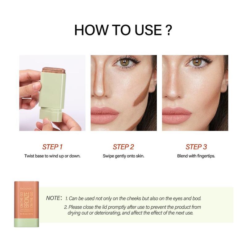 Rotating Contour Stick for Gifts, Highlighter Contouring Cream Stick for Summer Gift, Natural Matte Makeup Face Contouring Stick, Makeup Tool for Women, Highlighter Makeup, Daily Cosmetic Products