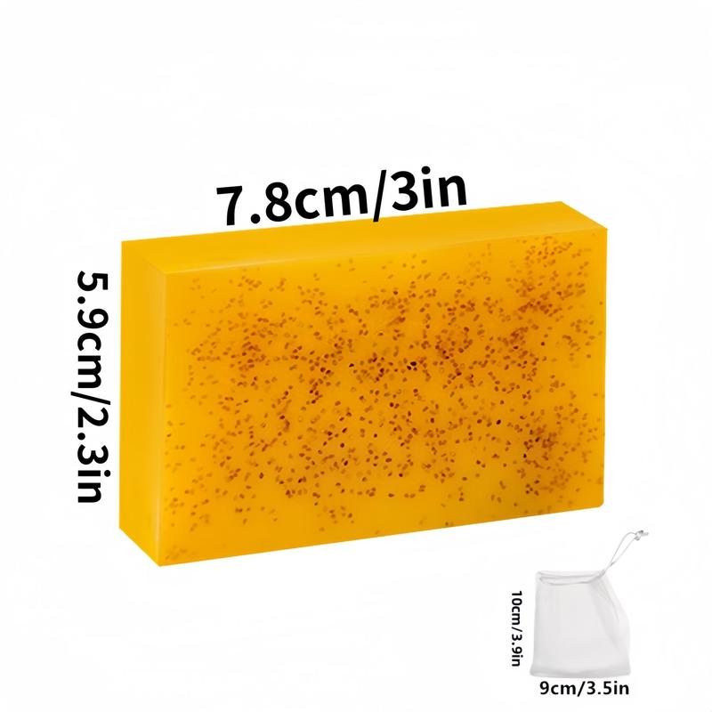 Lemon Turmeric & Kojic Acid Soap Bar for Dark Spots, Summer Acne Face & Body Wash for Men & Women, Daily Skincare Cleanser Sets for All Skin Type with Foaming Net, Christmas Gift