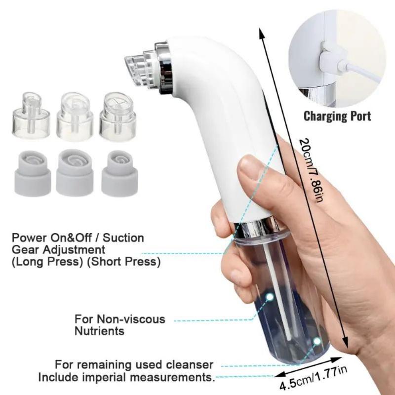 6 Head Pore Cleaner Extractor Electric Suction Blackhead Vacuum Remover Portable Personal Use Electric Acne Pore Cleaner Blackhead Remover Vacuum