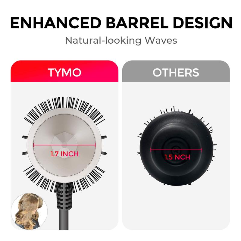 TYMO Ring Plus Ionic Hair Straightener Brush & Thermal Brush & Hair Oil - Compacted Wave Curling Iron for Easy Comfort Styling hair