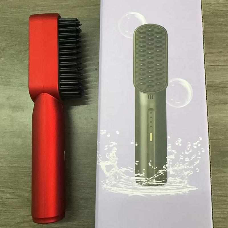 Portable Cordless Mini Hair Straightening Comb, Ring Plus Ionic Hair Straightener Brush - Straightening Comb with Negative Ions, USB Rechargeable, Anti-Scald, for All Hair Types. Clear Comfort