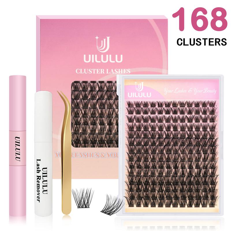 UILULU DIY  Extension Kit Individual  Cluster D Curl Eyelash Set (0.07D-9-16MM Kit)