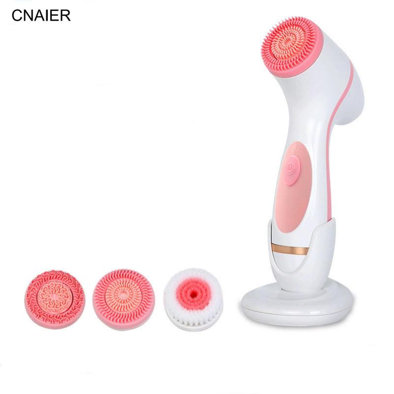 3 in 1 Electric Facial Cleansing Brush, USB Rechargeable Facial Cleansing Tool with Replacement Head, Facial Cleansing Machine for Women, 3-in-1 Facial Cleaning Brush for Women Skincare